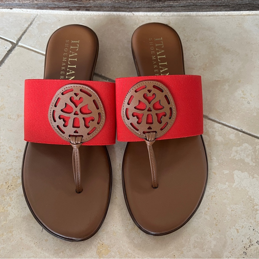 Italian Shoemakers Women's Red and Brown Sandals
